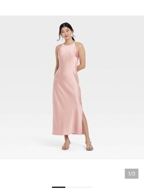 a new day Blush Pink Halter Maxi Slip Dress